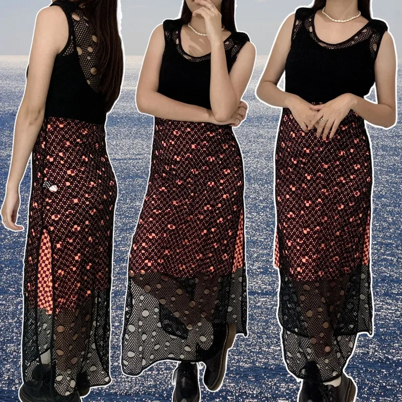 Y2k Crochet Dress Fit To M photo 1