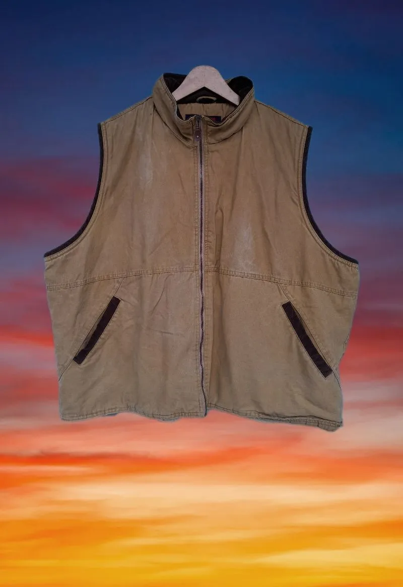 Wrangler Vintage Biker Vest Pria khaki photo 1