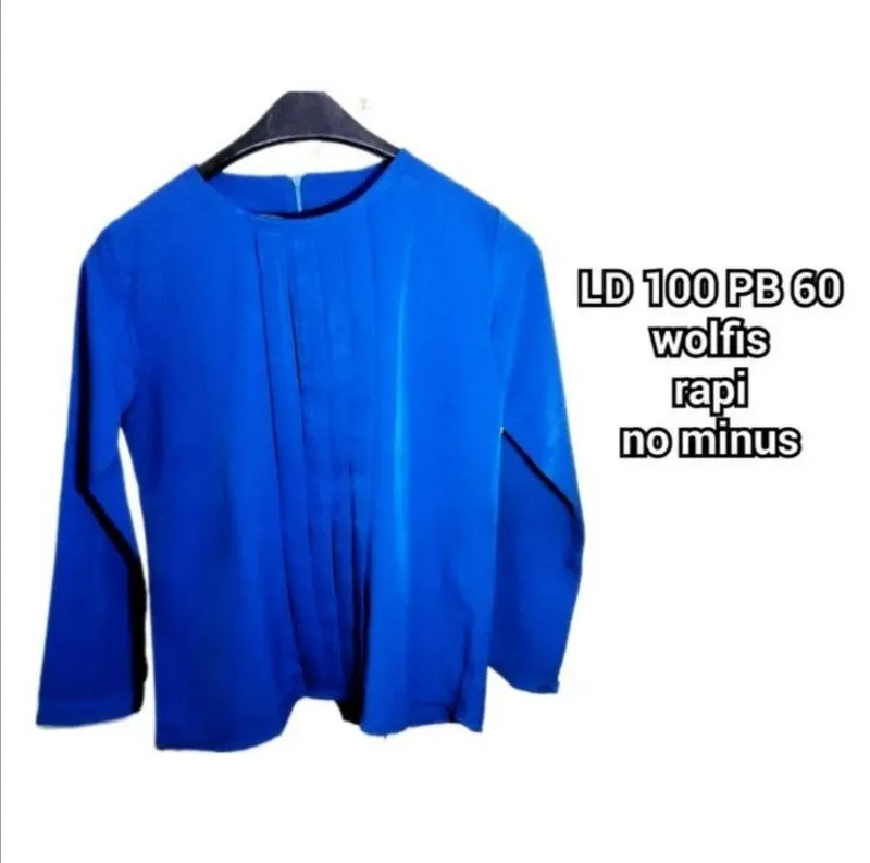 preloved blouse biru photo 1