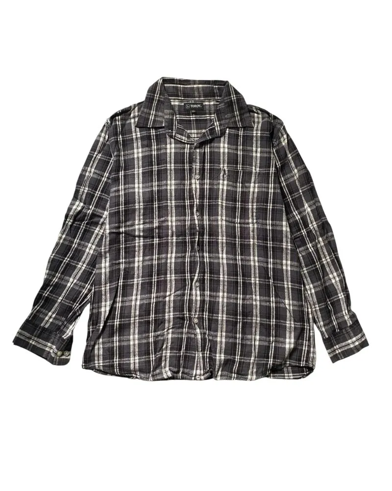 Black Plaid Flannel Shirt photo 1