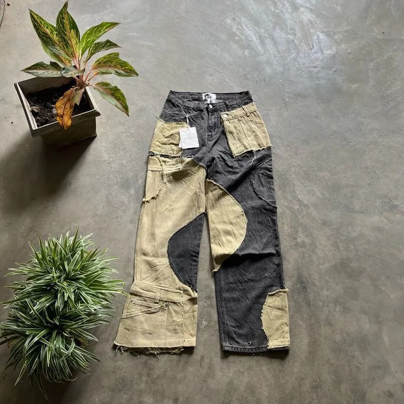 SMILE AND SAD REWORK DENIM PANTS photo 1