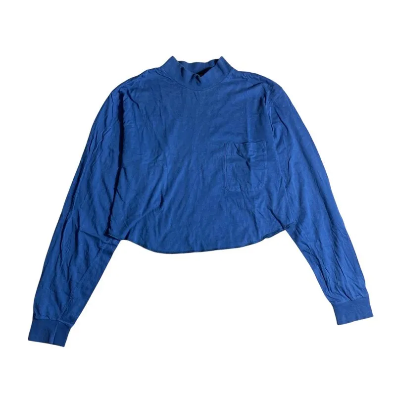 blue crop shirt photo 1