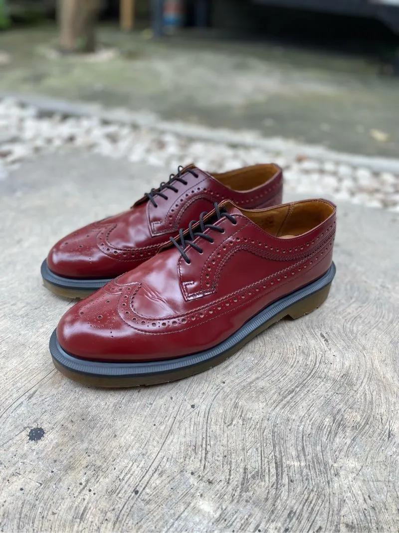 Martens brogue 3989 wingtip red cherry Preloved