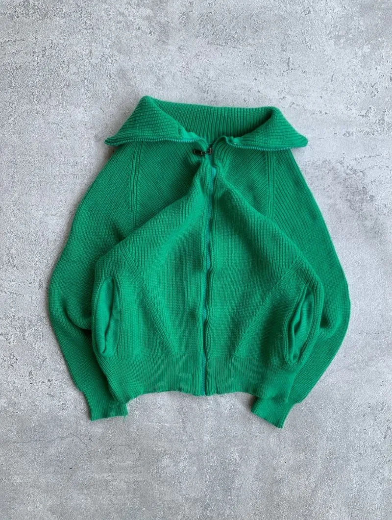 Knitwear vintage basic full zipper jacket by Unbrand photo 1