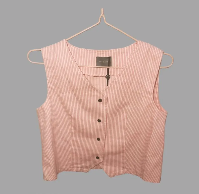 Stripe Vest Pink, Casual Formal  photo 1
