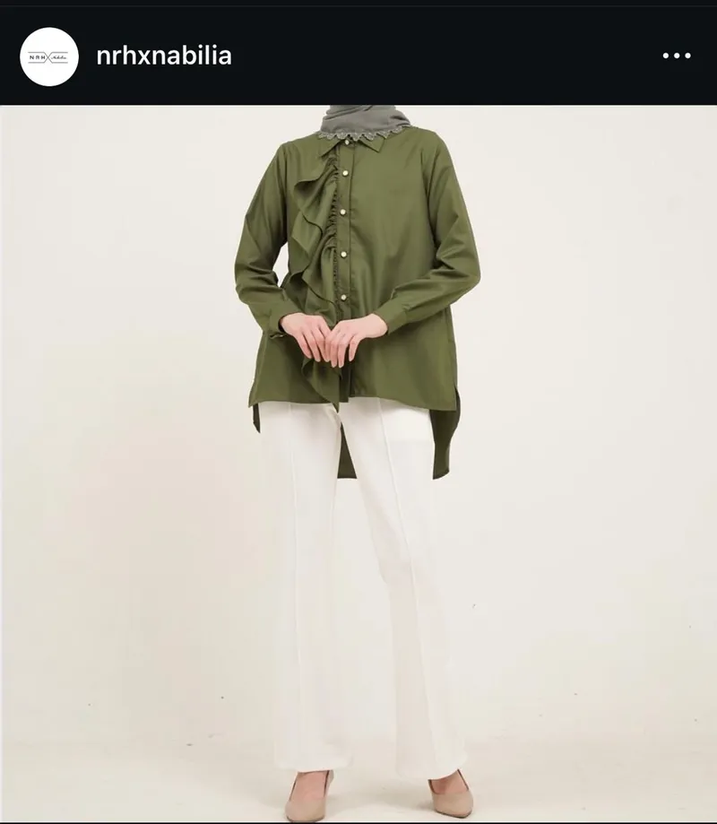Muslim Blouse Wanita green photo 1
