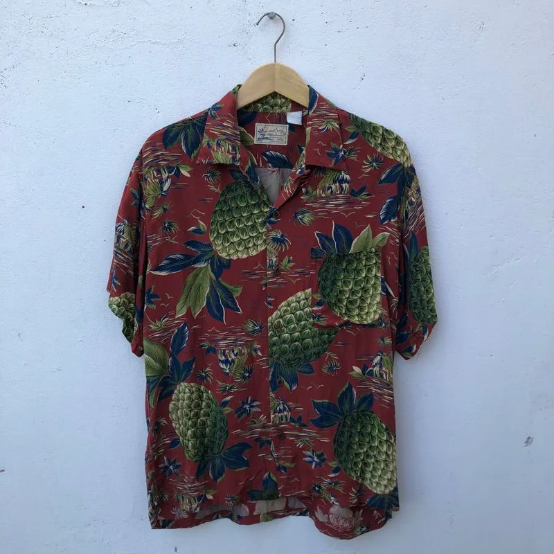Vintage Sun Surf Hawaiian Rockabilly Shirt Size L photo 1
