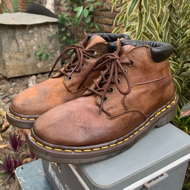 Martens Vintage Streetwear Boots Pria navy brown