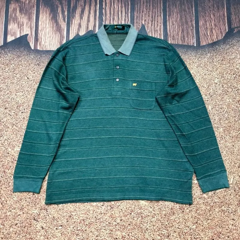 rugby polo shirt strip GOLDEN BEAR kaos panjang pria salur  photo 1