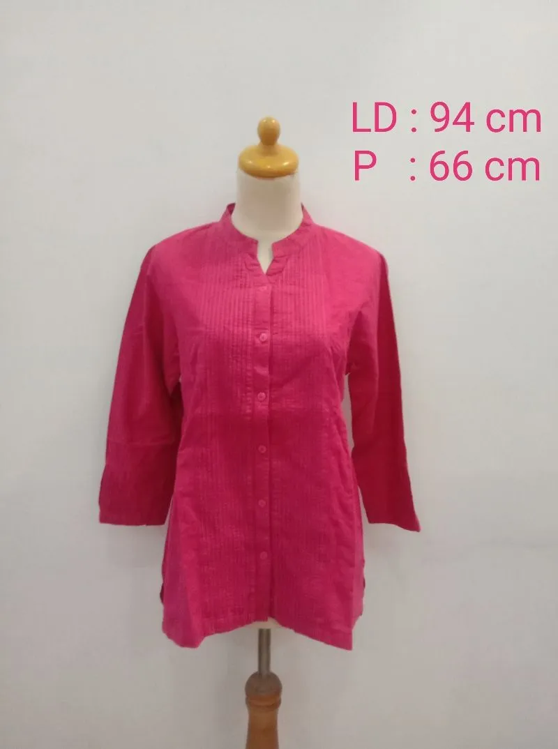 Kemeja Blouse Pink Menyala  photo 1