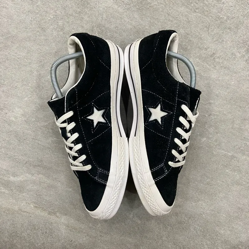 Athletic Shoes Black Suede Converse One Star Sepatu Sneakers