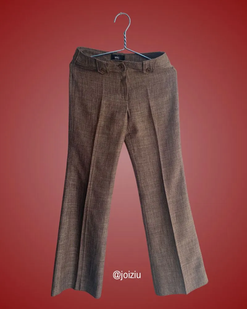 MANGO Brown Tweed Flare Pants photo 1