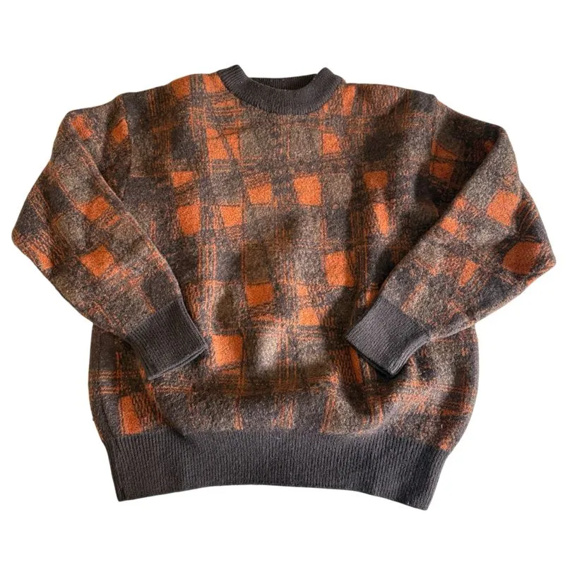Vintage Pattern Brown Orange Only You Knit Grandpa Grandma C photo 1
