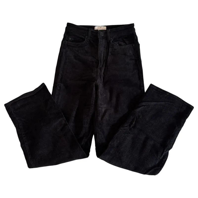 H&M Black Corduroy Straight Fit Pants Bottoms Celana Korduro photo 1