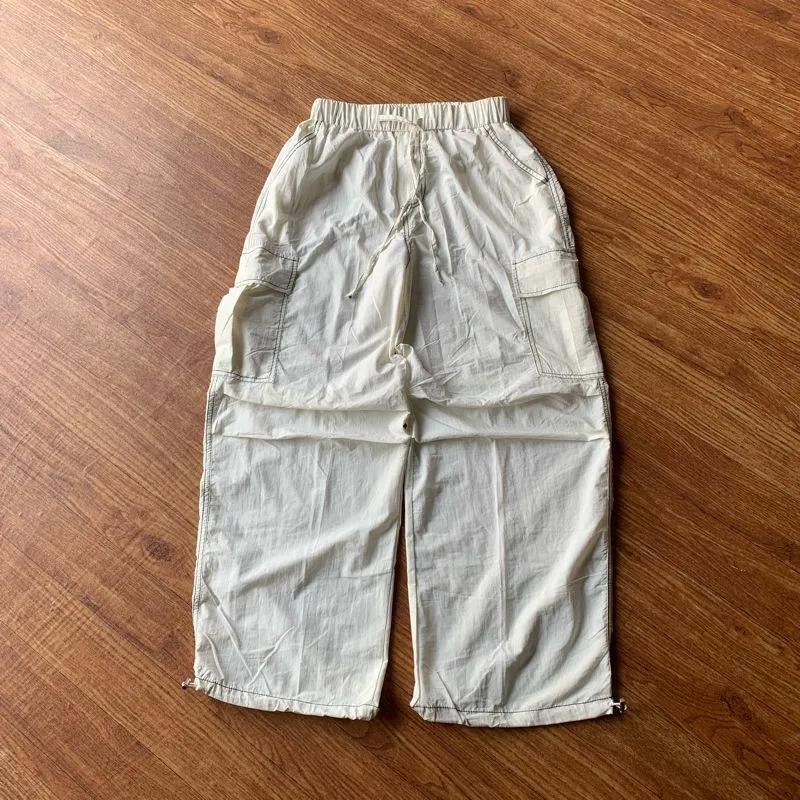 Korean parachute cargo pants Bahan nylon parasut type wide photo 1