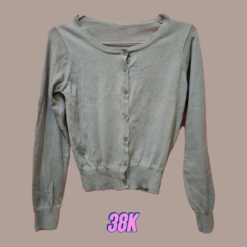 Casual Cardigan Wanita gray photo 1