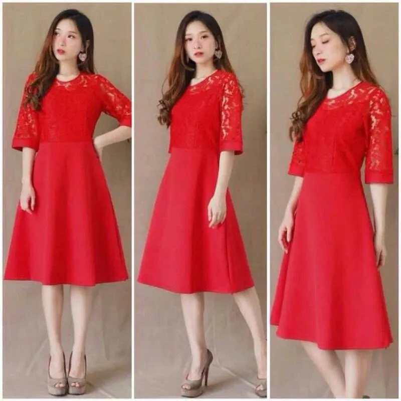 SUPER PREMIUM MARGARETH RED DRESS photo 1