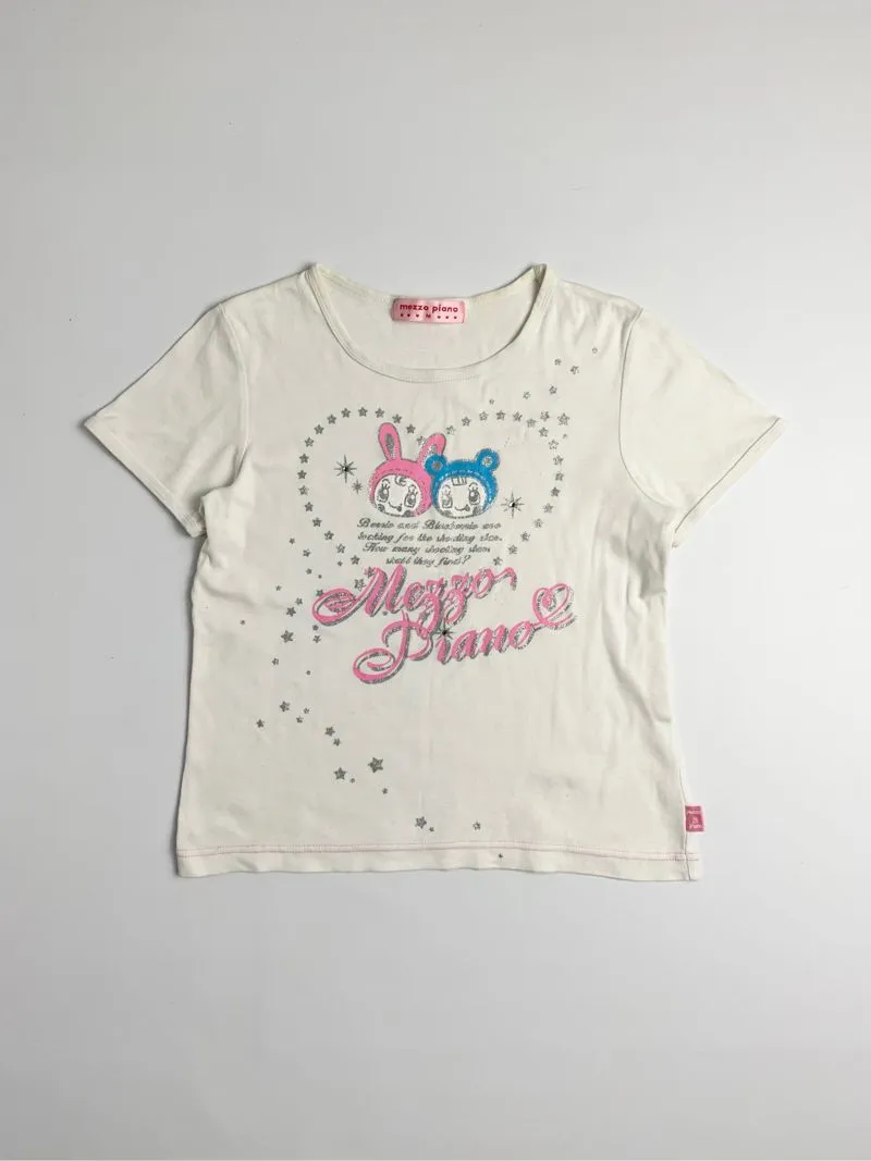 Y2k Mezzo Piano Top Tee With Bernie and BlueBernie Graphic photo 1