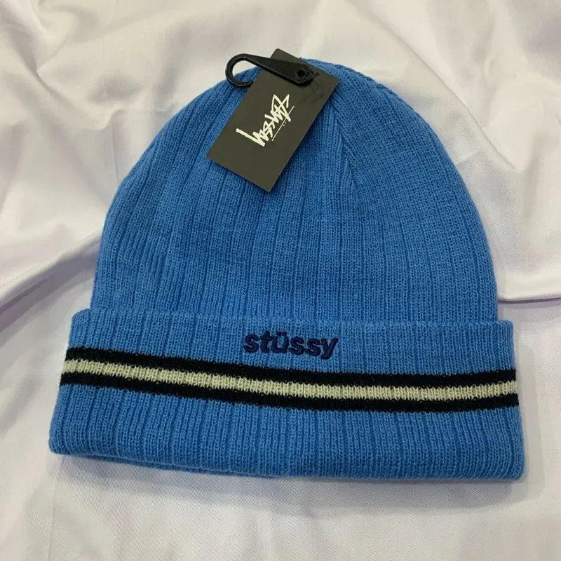 Stussy athletic striped cuff beanie hat photo 1