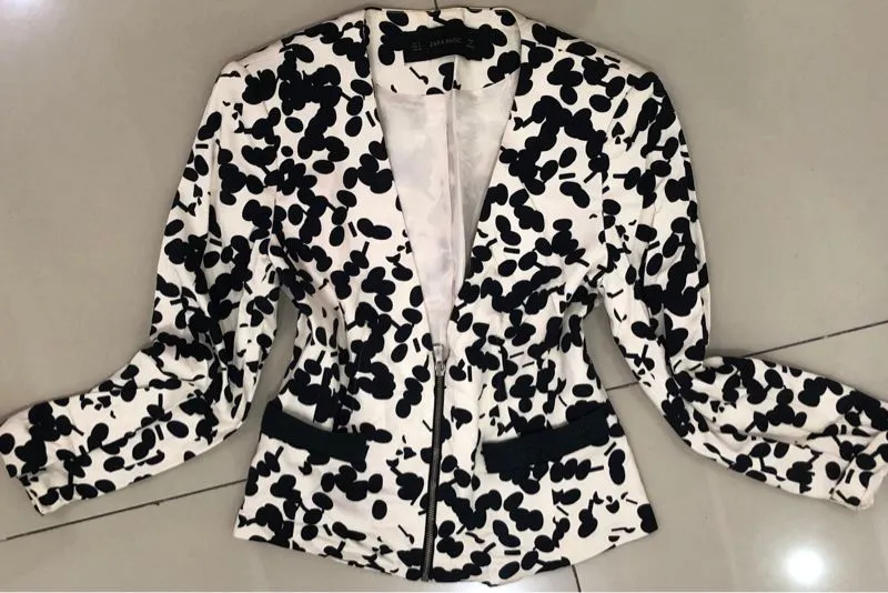 blazer slim fit crop photo 1