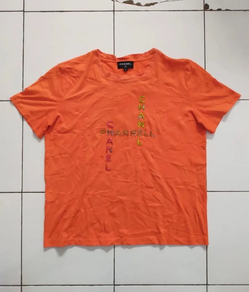 Chanel Streetwear Luxury T-shirt Pria orange photo 1