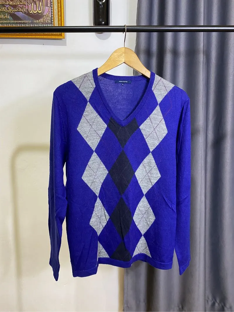 Sweater Union Station V-Neck motif argyle photo 1