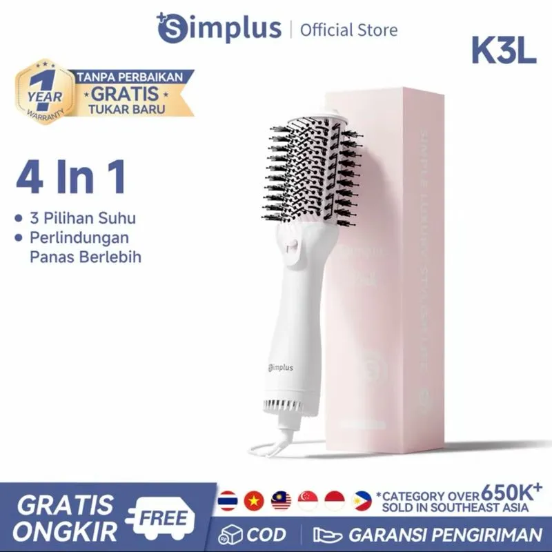 blow dryer simplus 4in1- white pink photo 1