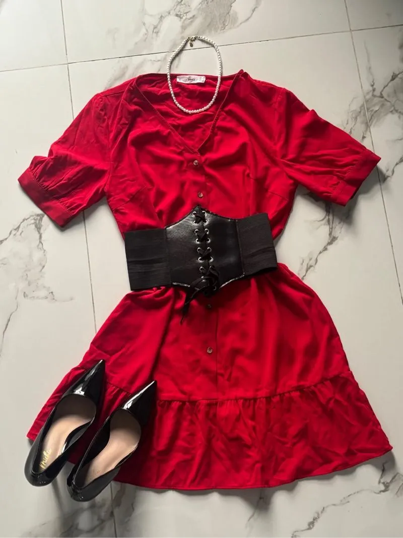 Vintage Mango Red Dress photo 1
