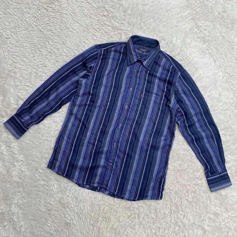 Kansai Yamamoto Homme Kemeja Stripe Soft Flannel Long Sleeve photo 1