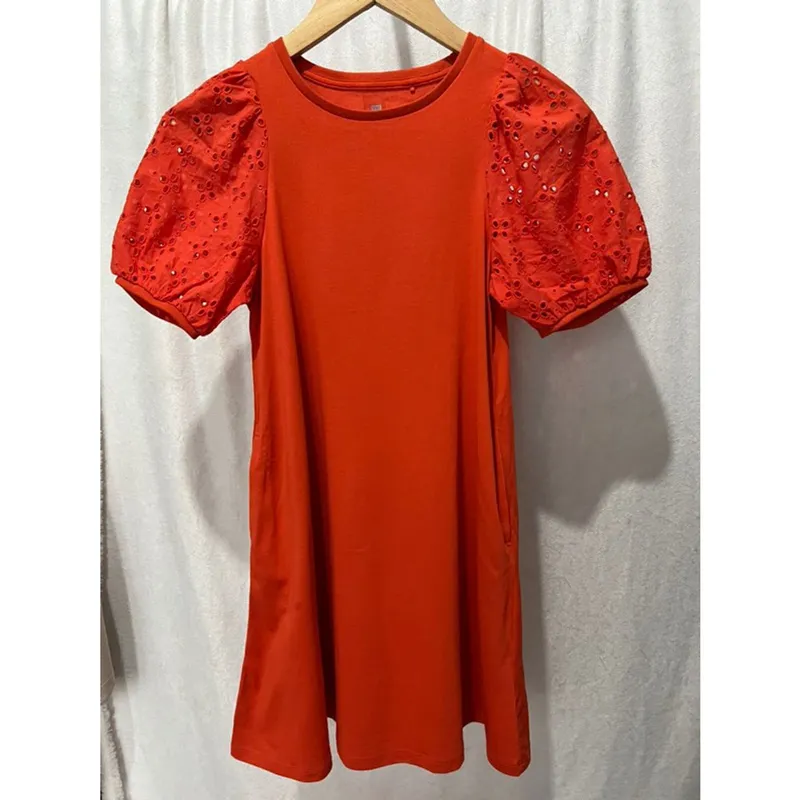 Uniqlo Casual Summer dress Wanita red orange photo 1