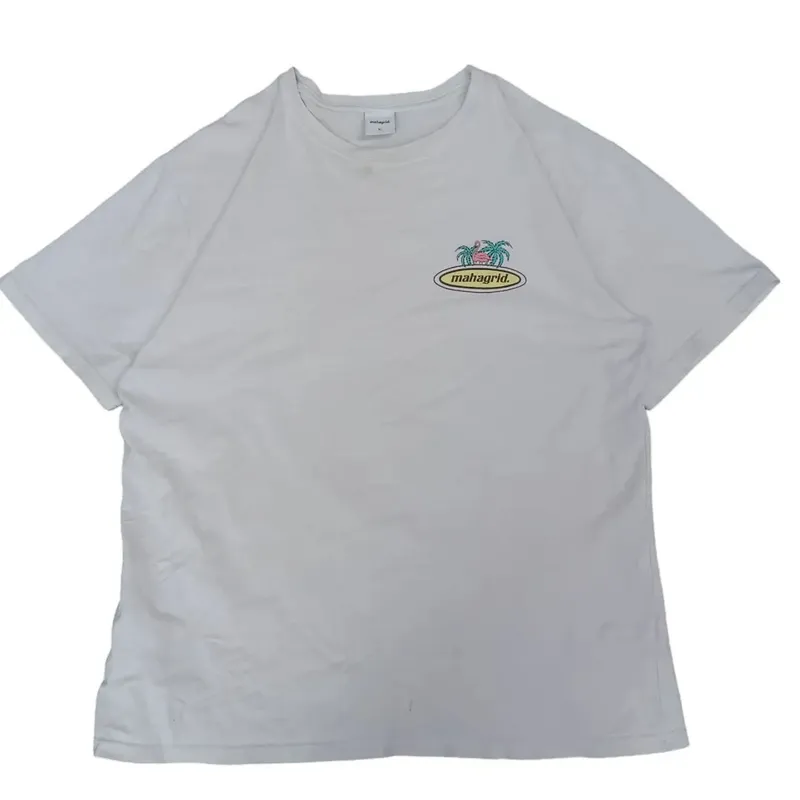 Mahagrid Streetwear Y2K T-shirt Pria white photo 1