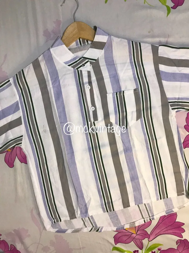 Baju linen blend striped Ld Panjang photo 1