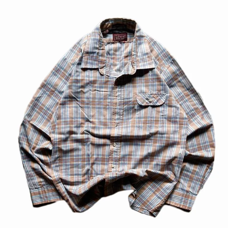 Vintage Levi’s Plaid Checked Single Pocket Shirt Long photo 1