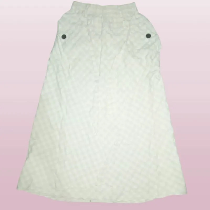 Rok Panjang Motif Kotak Putih – Model A-Line High Waist photo 1