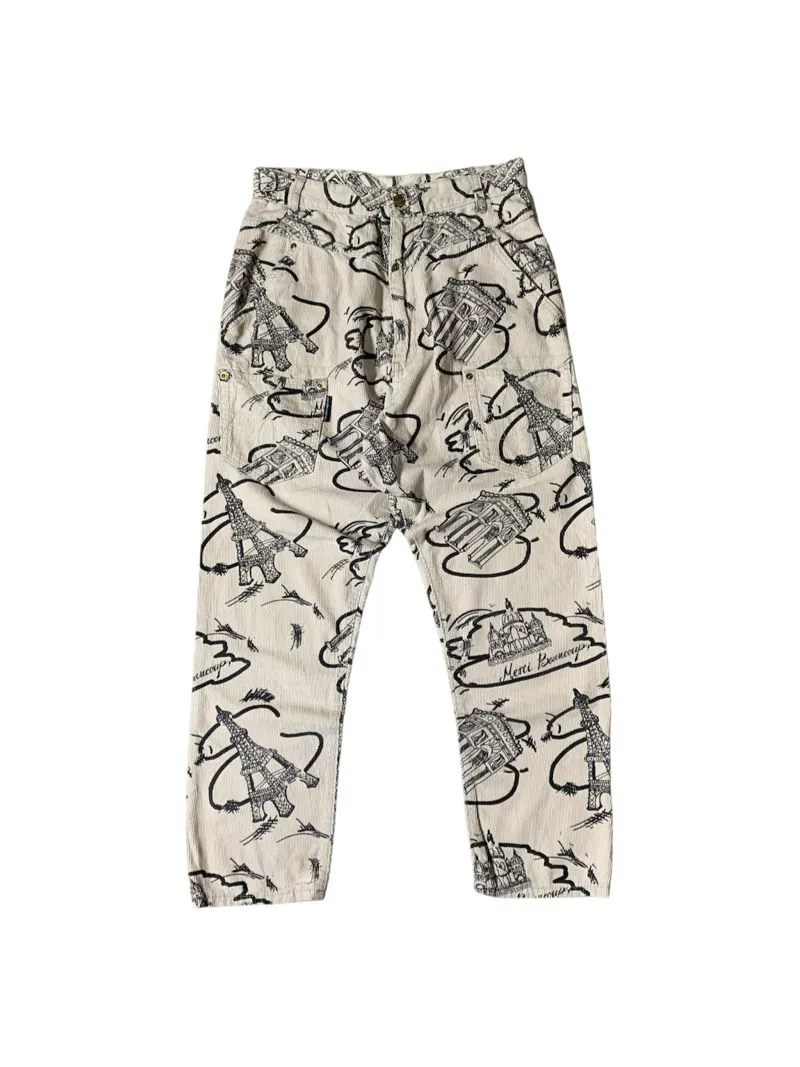 Issey miyake mercibeaucoup printed corduroy pants photo 1