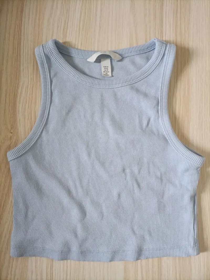 H&M Casual Crop top Wanita blue photo 1