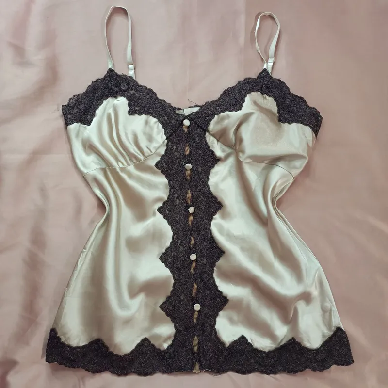 Y2K Fairy Cami top Wanita gold brown photo 1