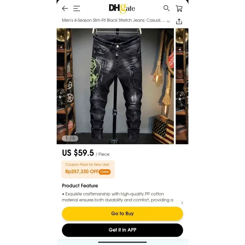 Celana jeans Skinny PHILIPP PLEINN Ripped Black Wash Size 33