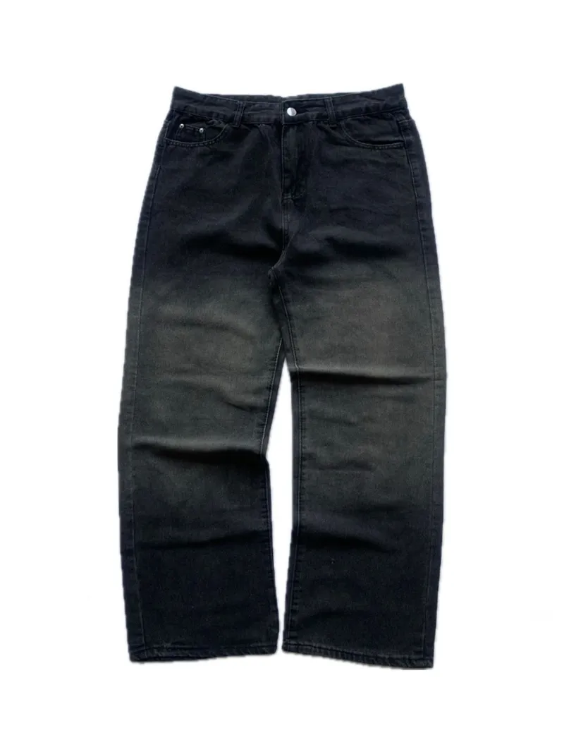 Y2K Casual Jeans Pria white black gray photo 1