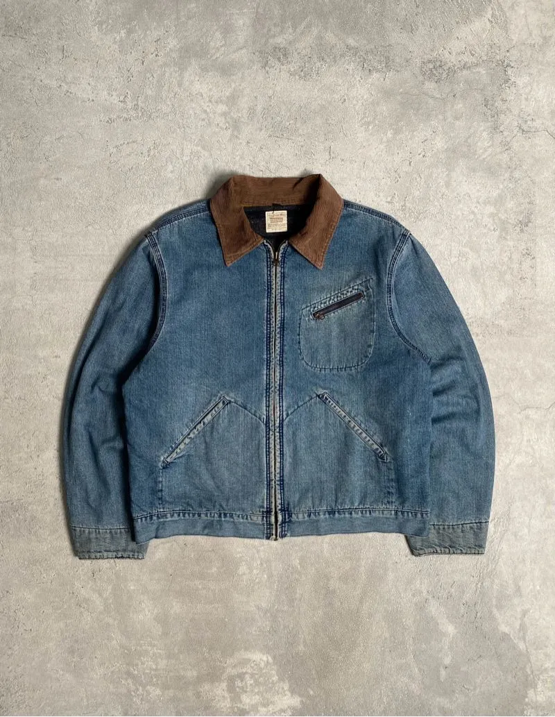 Vintage 90’s Blue Way Blanket Lined 91-B Model Denim Zip Up photo 1