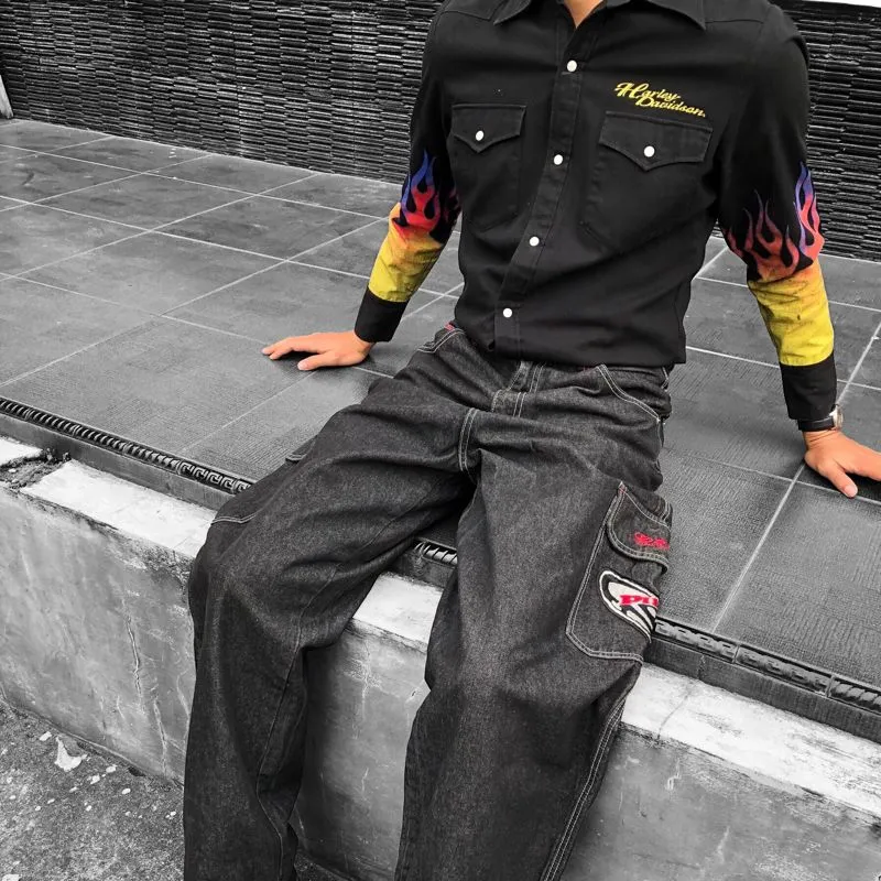 Y2k Piko baggy jeans Hitam size 31-32 photo 1