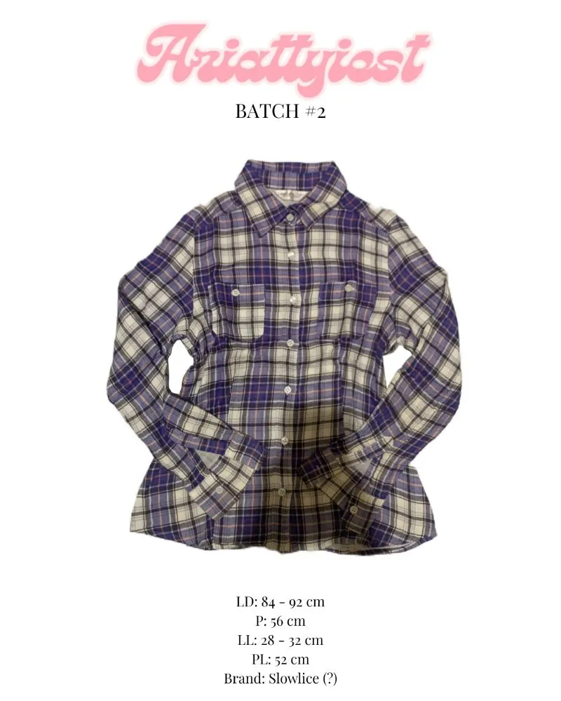 Purple fitted body flanel shirt photo 1