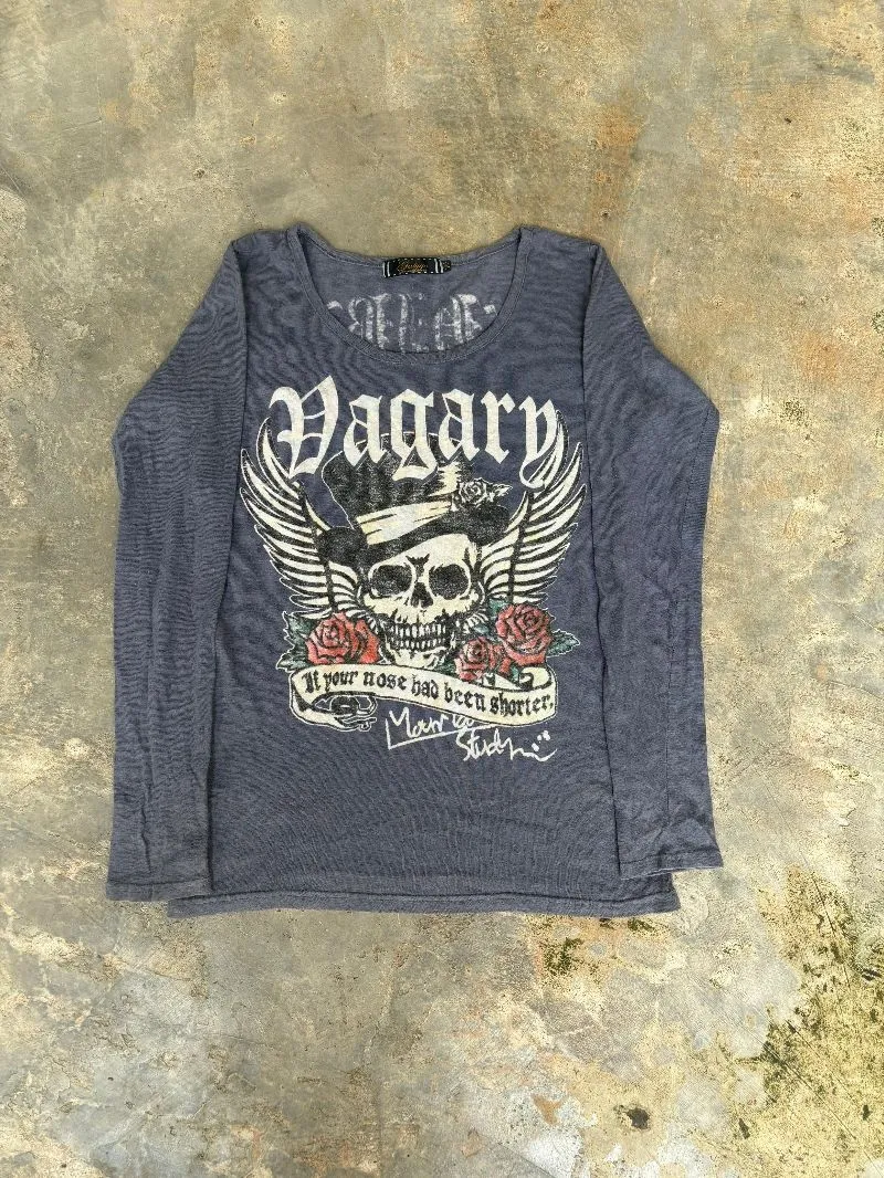 Kaos lengan panjang y2k tengkorak gothic grunge Prelove  photo 1