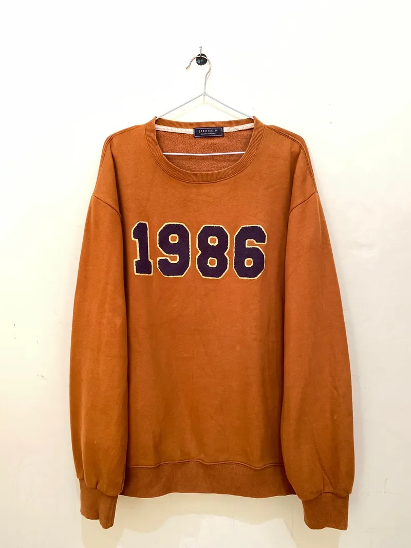 Vintage Streetwear Sweatshirt Pria orange photo 1