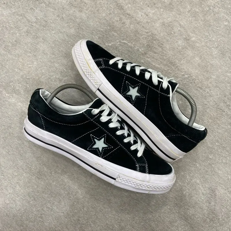 Converse One Star OX Suede Black White Original Preloved