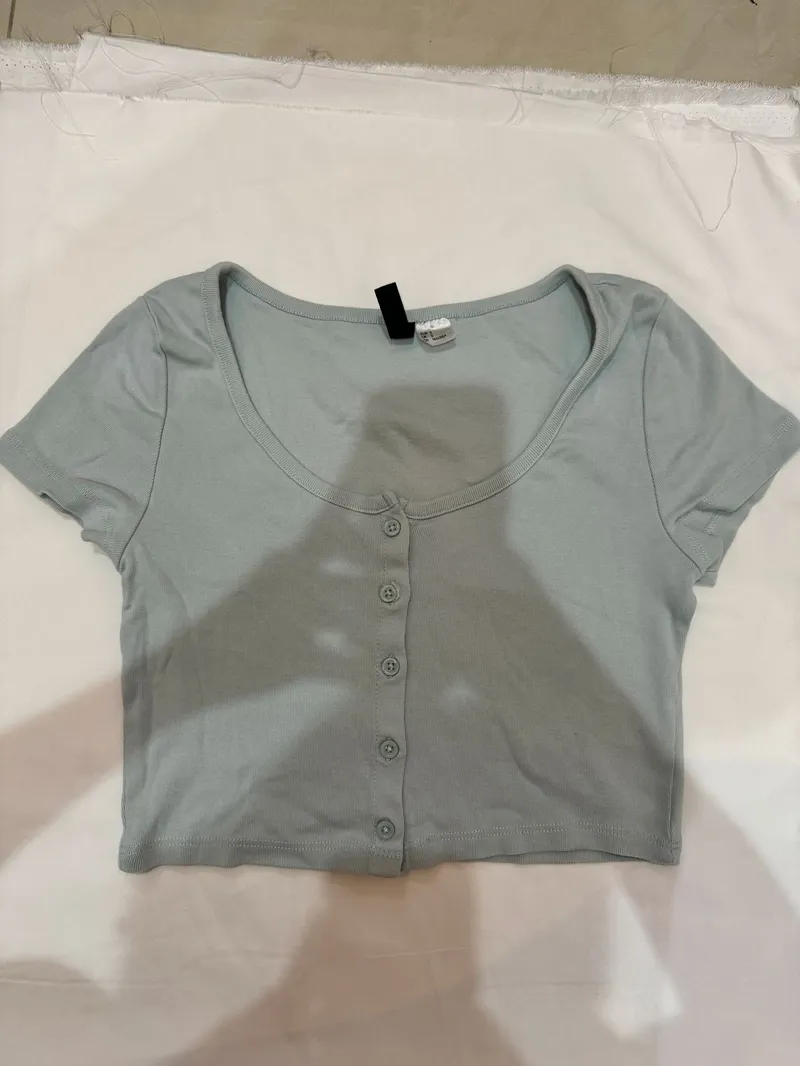 H&M Luxury Casual Crop top Wanita blue photo 1