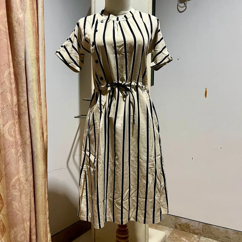 Casual Casual dress Wanita black cream photo 1