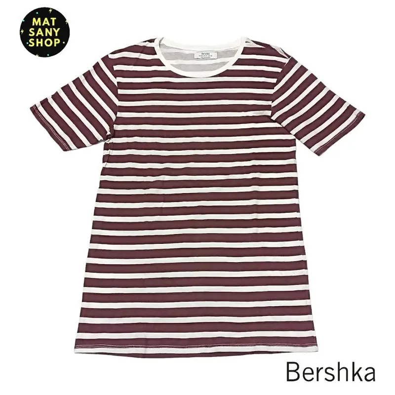 Kaos Tshirt Stripe Strip Salur Garis Essentials Bershka photo 1
