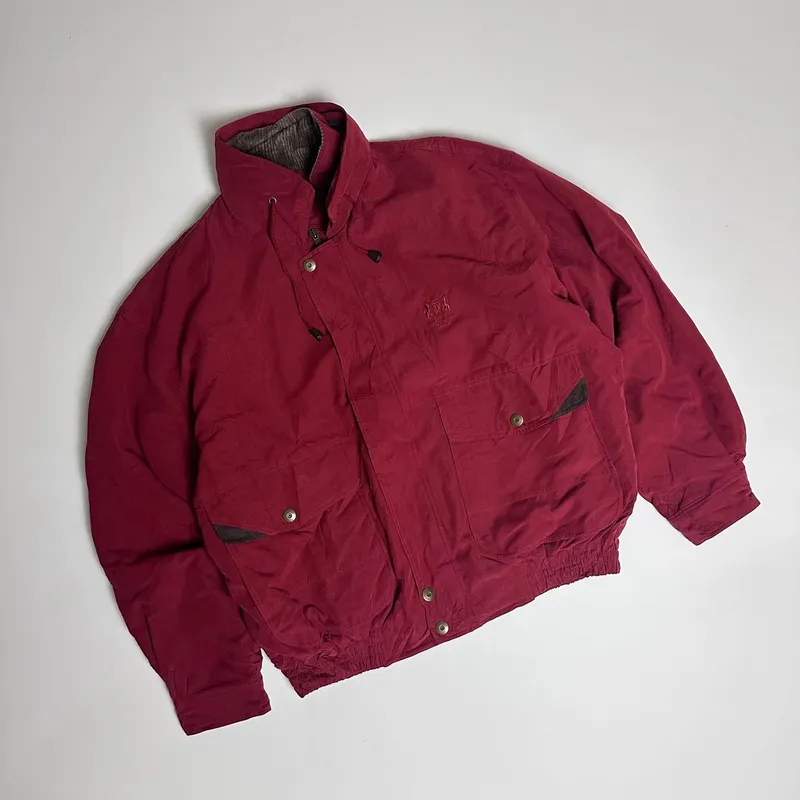 Vintage Casual Bomber jacket Pria burgundy photo 1