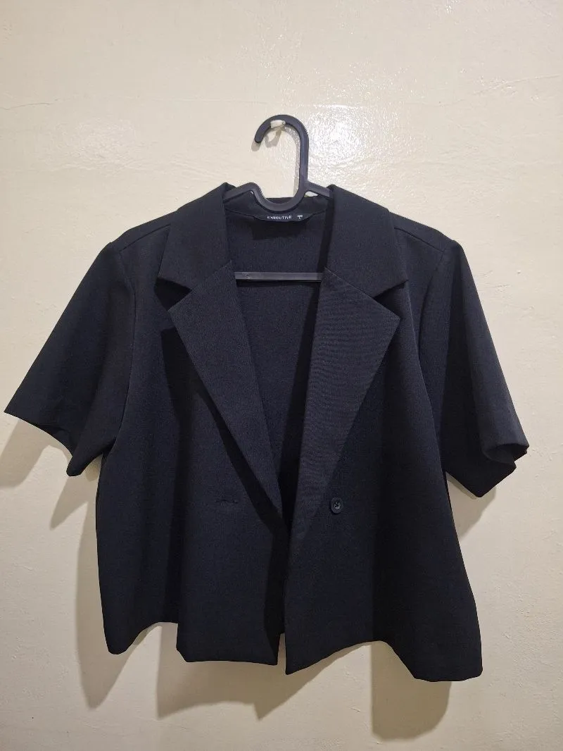 Blazer hitam tebal lembut photo 1